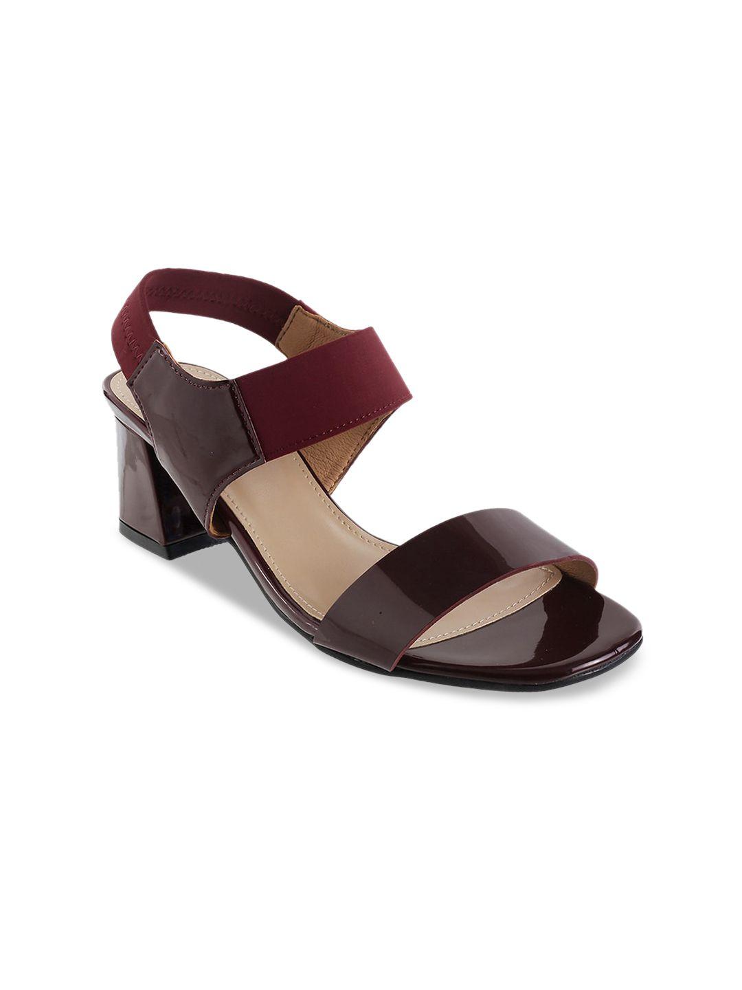 metro women maroon solid heels