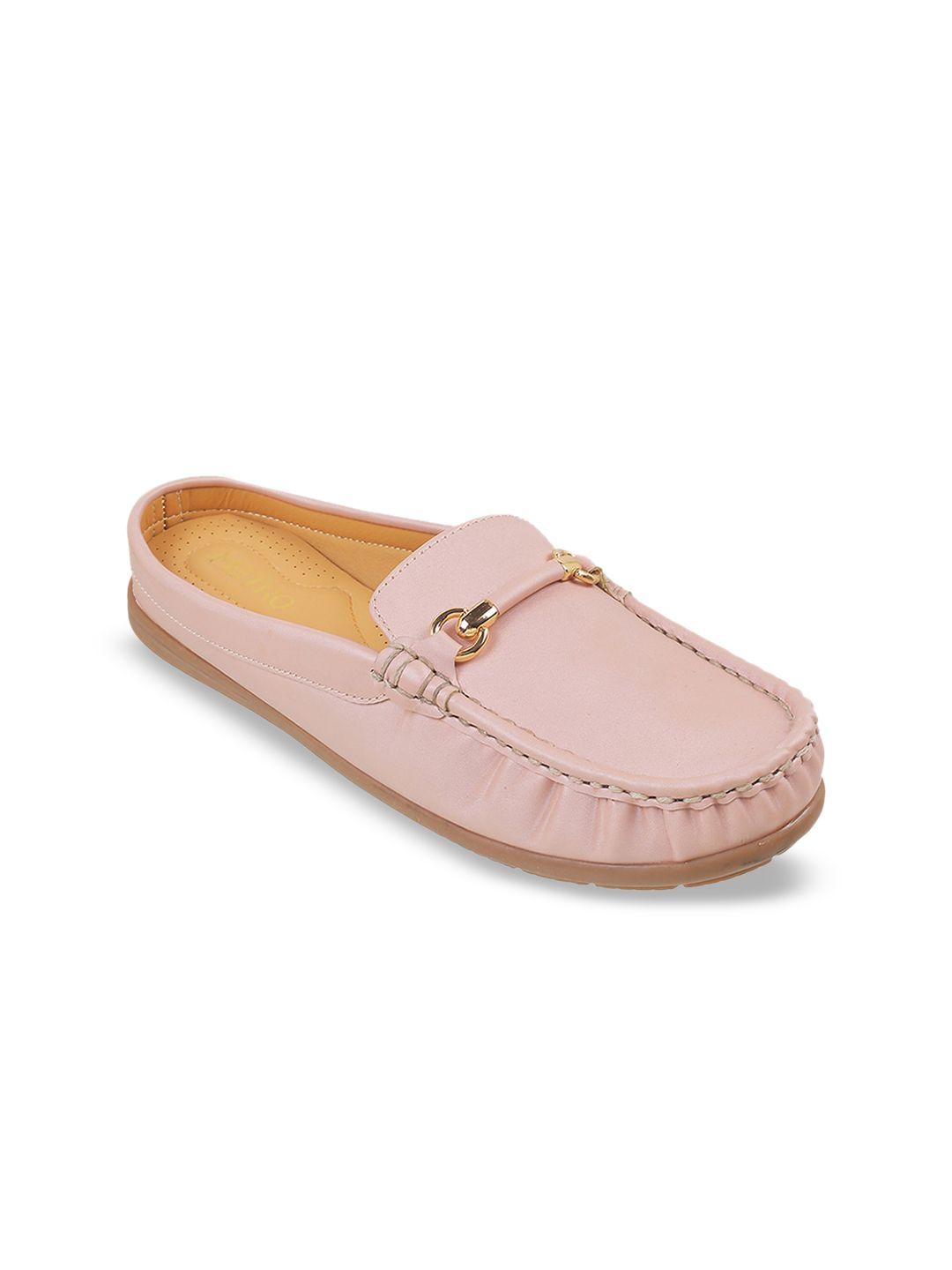 metro women peach-coloured ballerinas flats