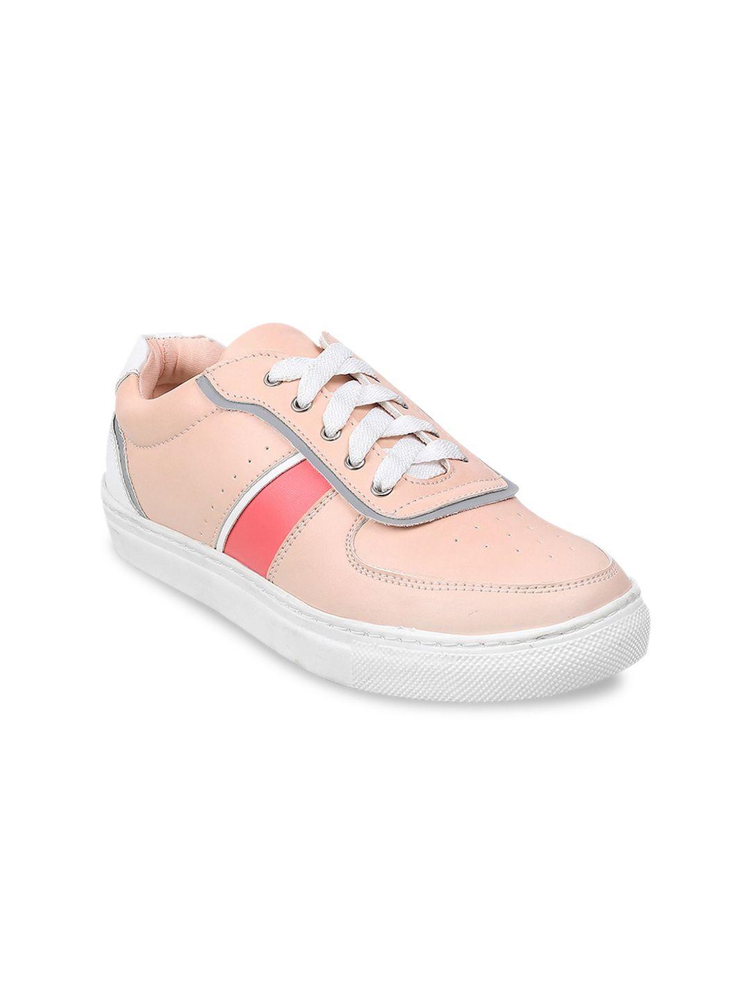 metro women peach-coloured sneakers