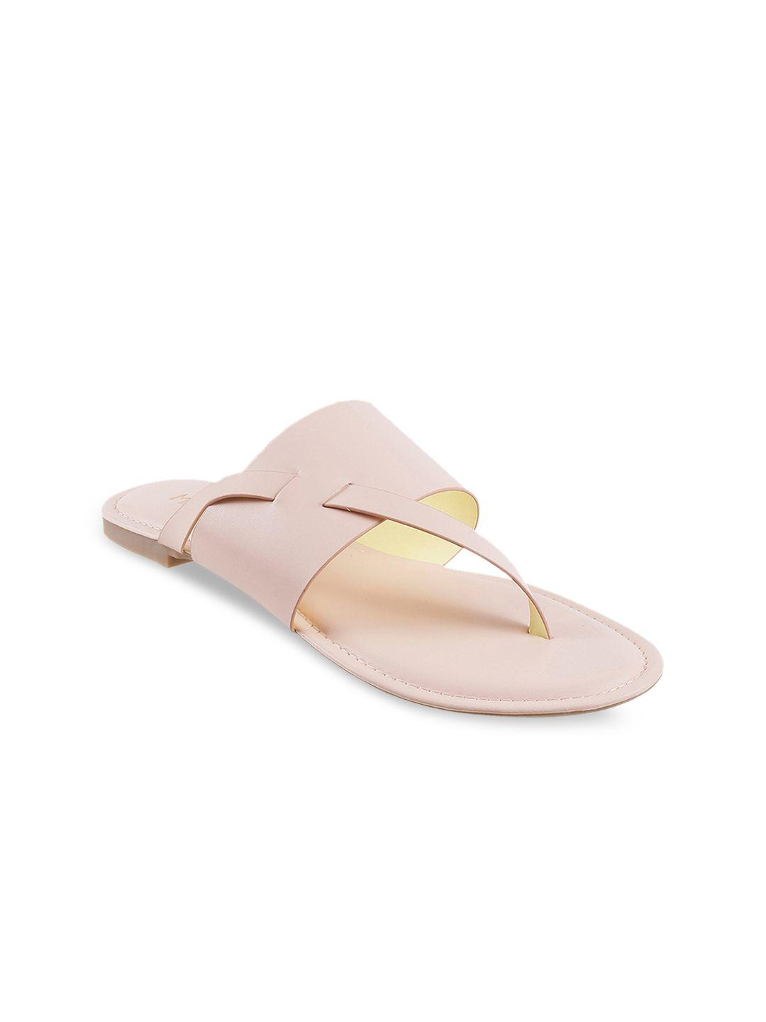 metro women pink solid open toe flats