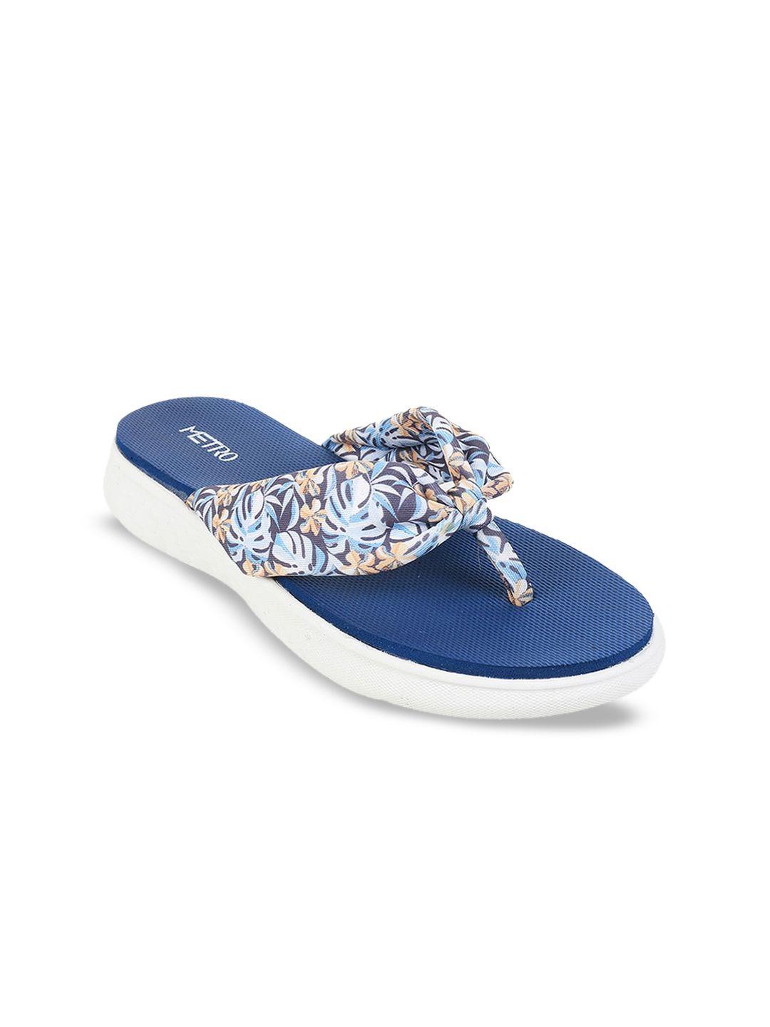 metro women printed t-strap flats