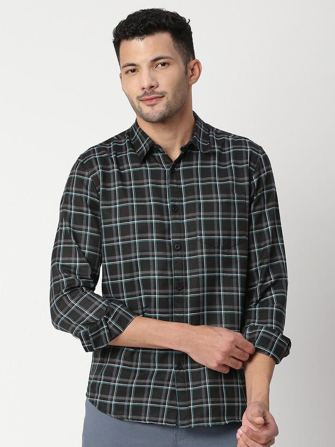 metronaut checked long sleeves classic fit casual shirt