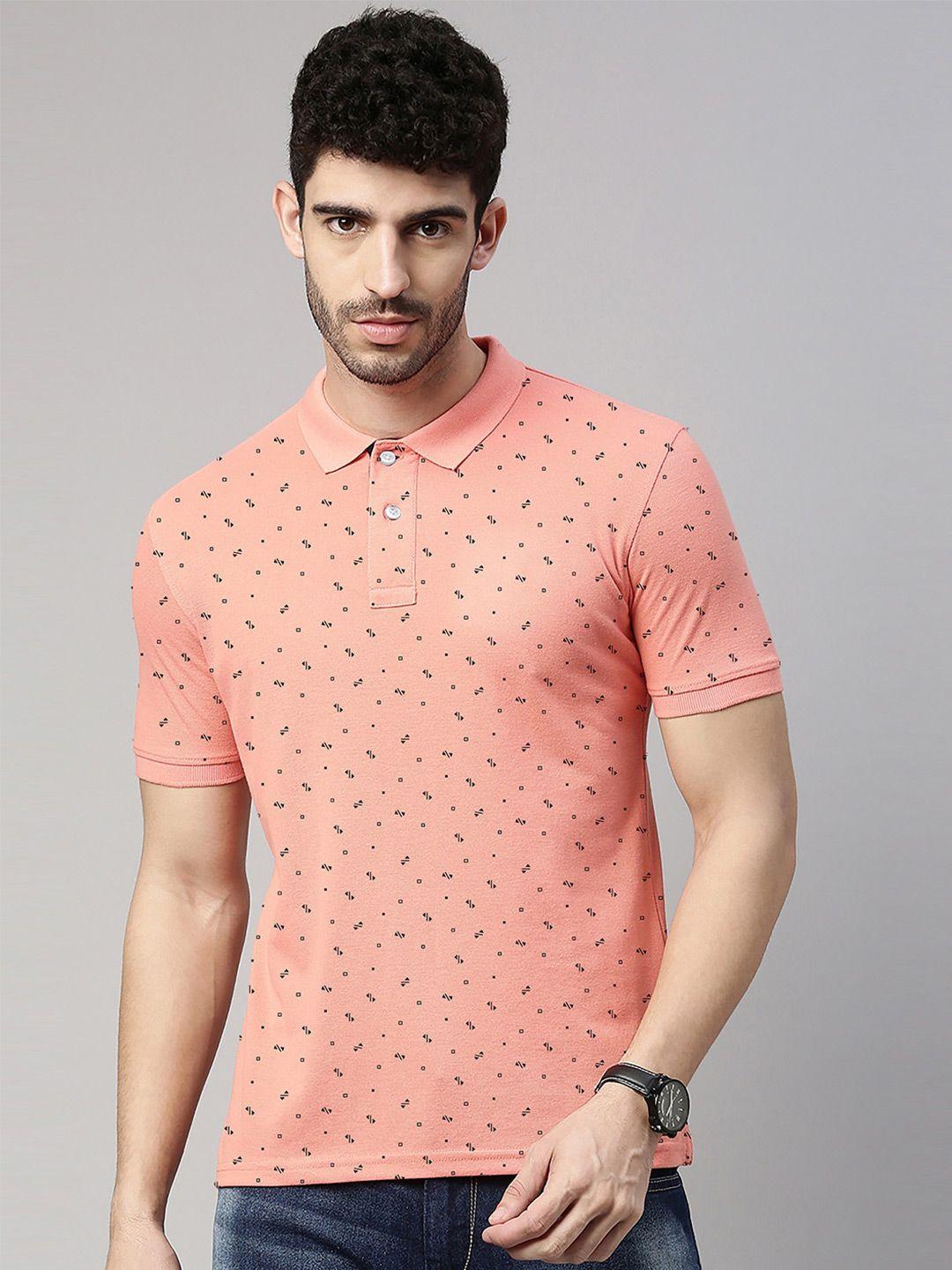 metronaut conversational printed polo collar cotton t-shirt