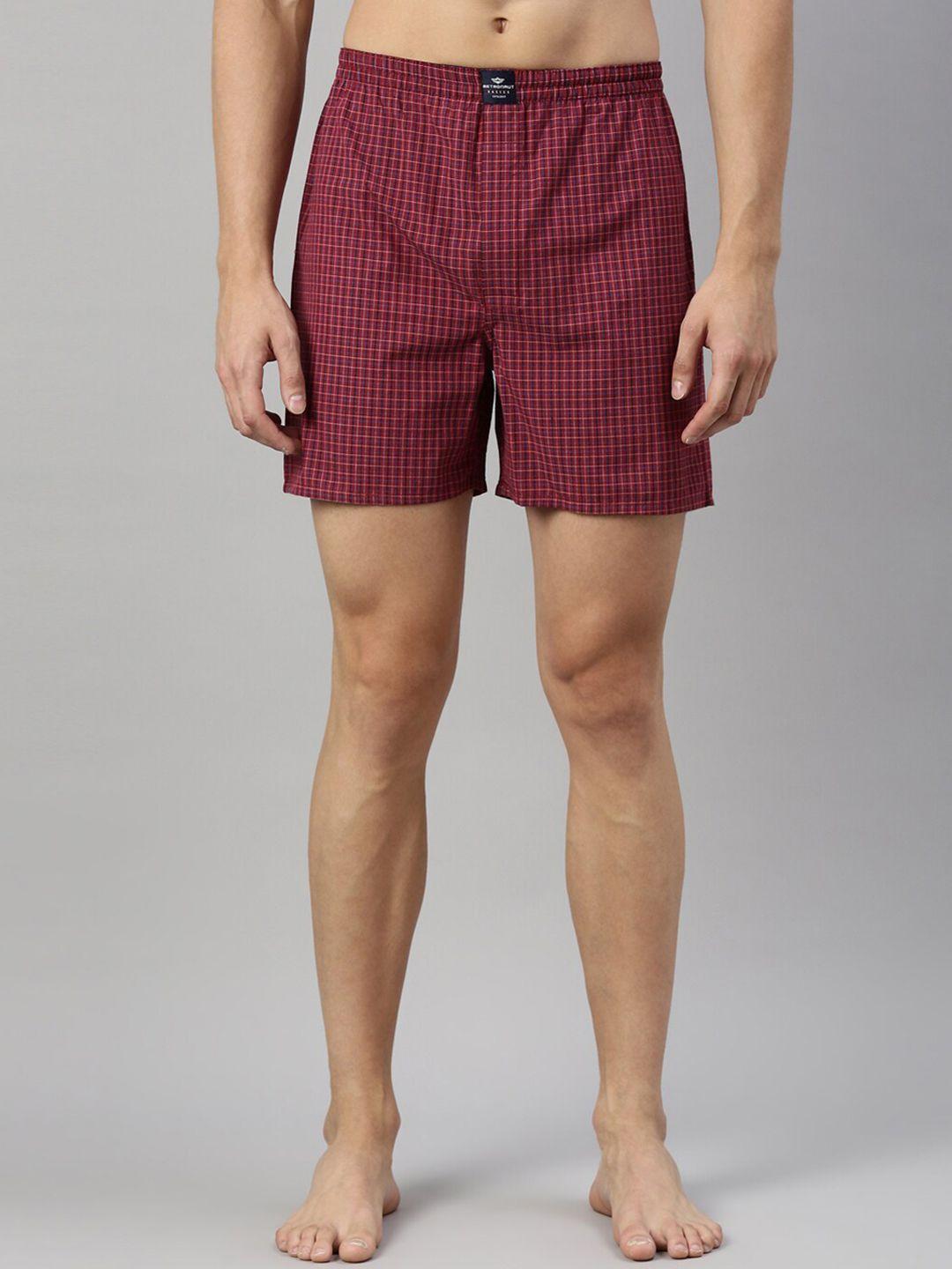 metronaut men checked pure cotton boxers