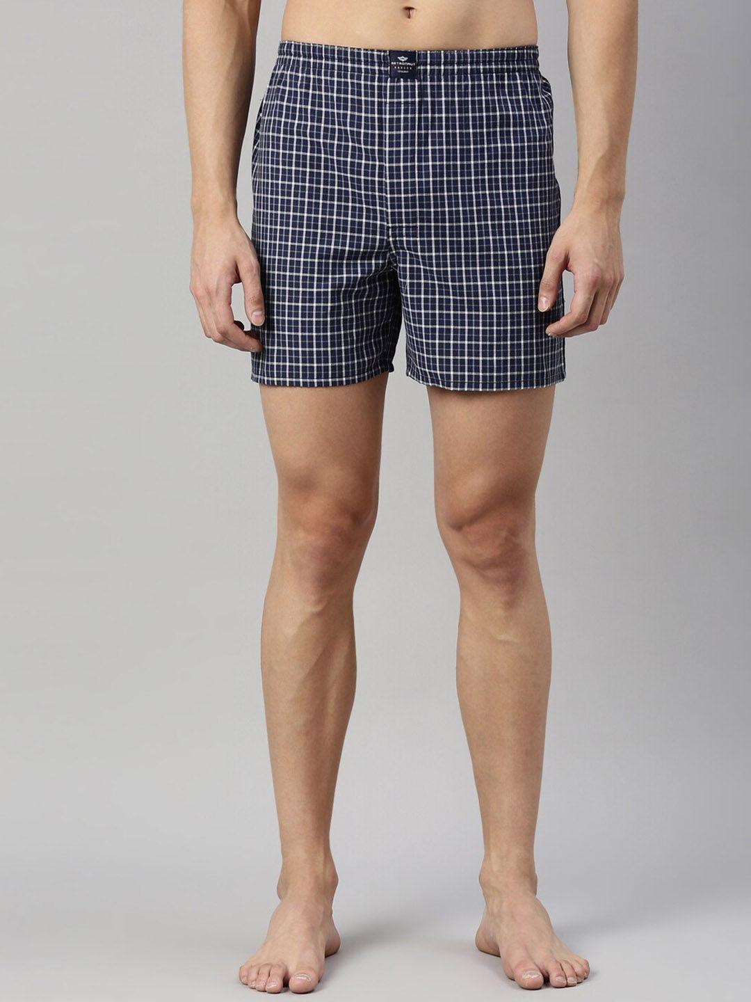 metronaut men checked pure cotton boxers