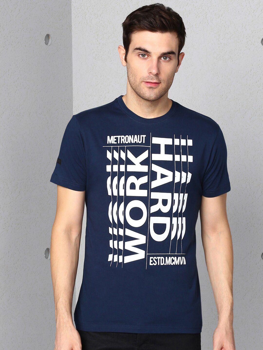 metronaut printed round neck cotton t-shirt