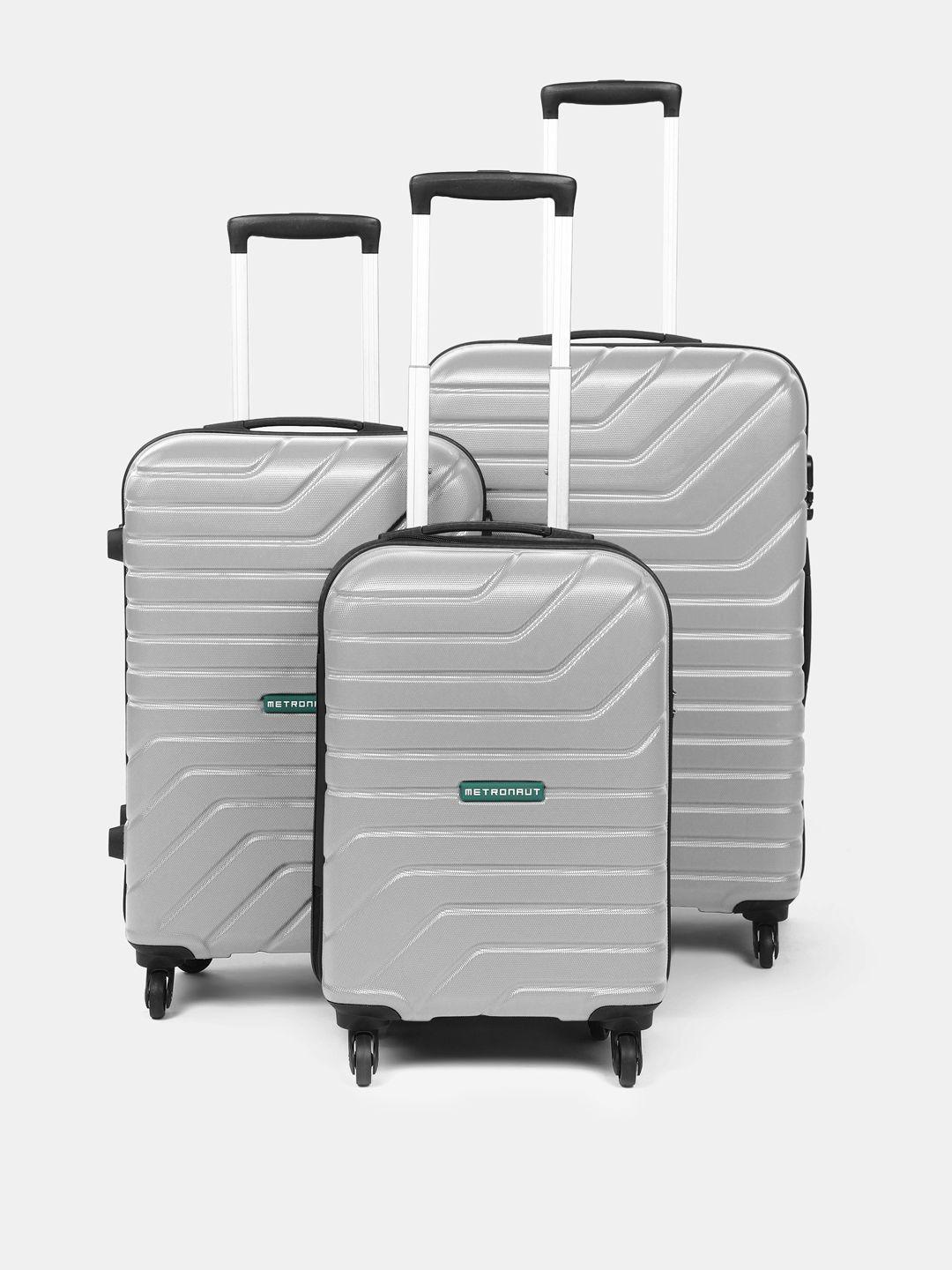 metronaut set of 3 hard shell trolley suitcases