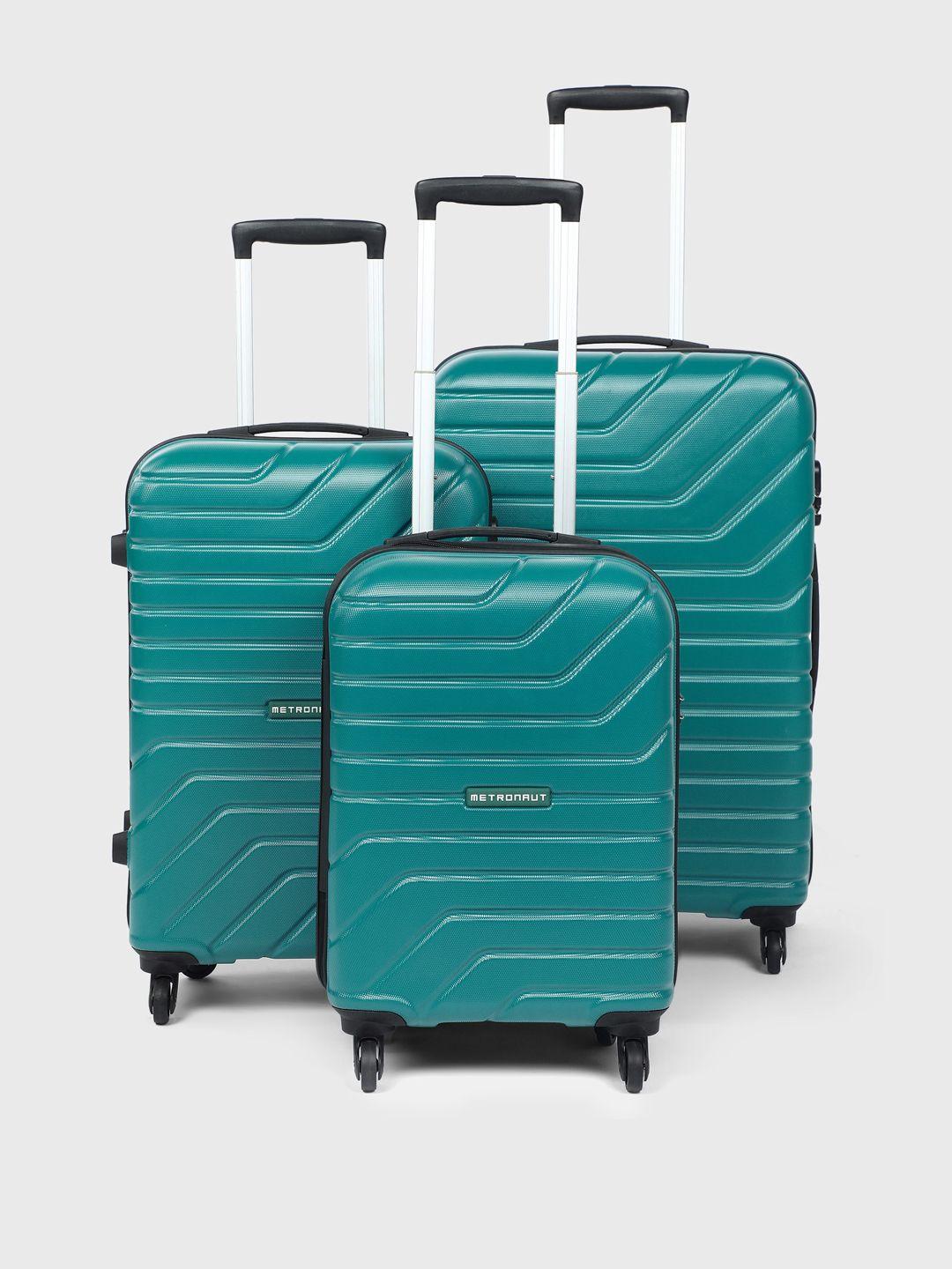 metronaut set of 3 hard shell trolley suitcases
