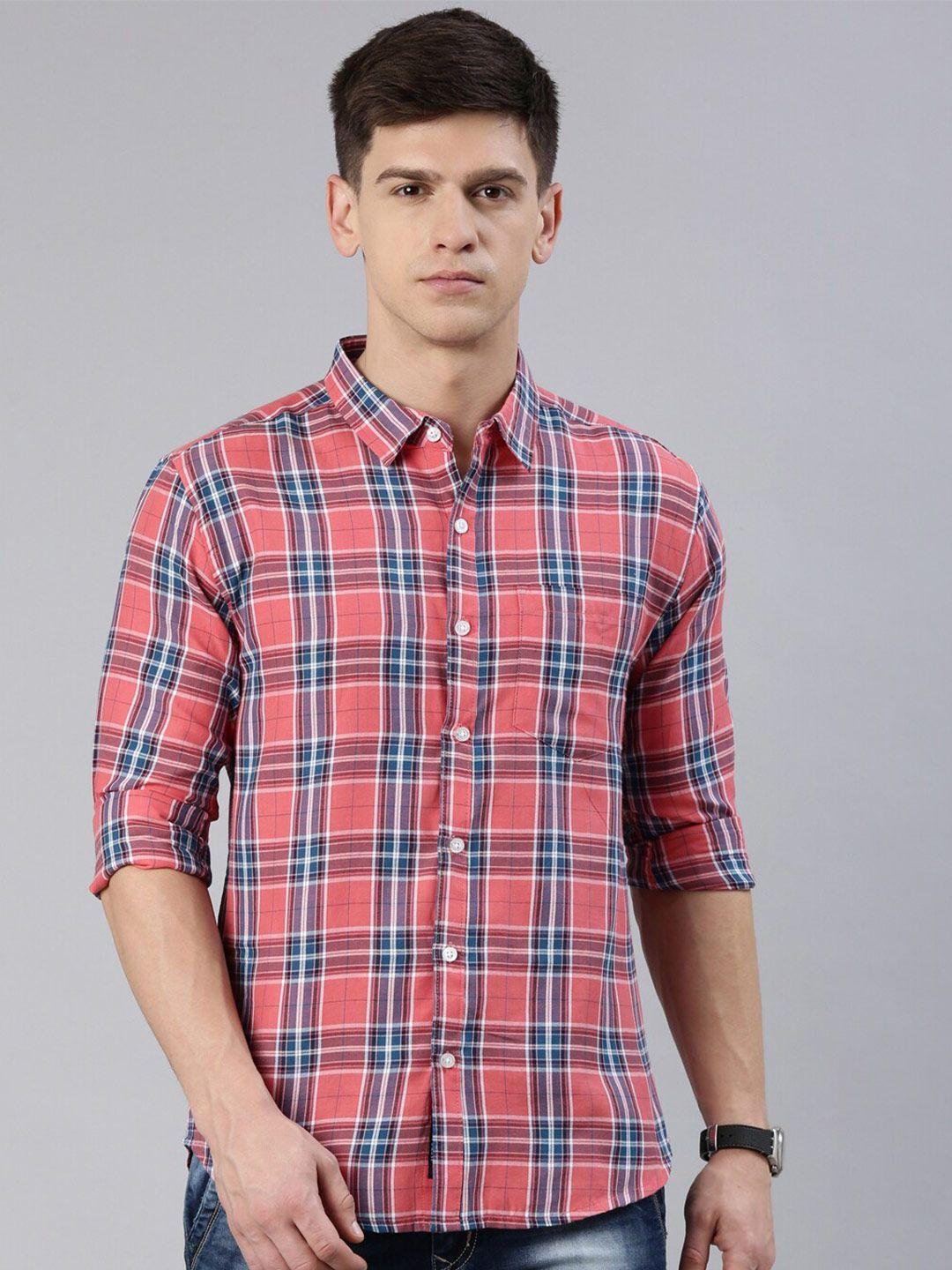 metronaut slim fit checked spread collar casual shirt