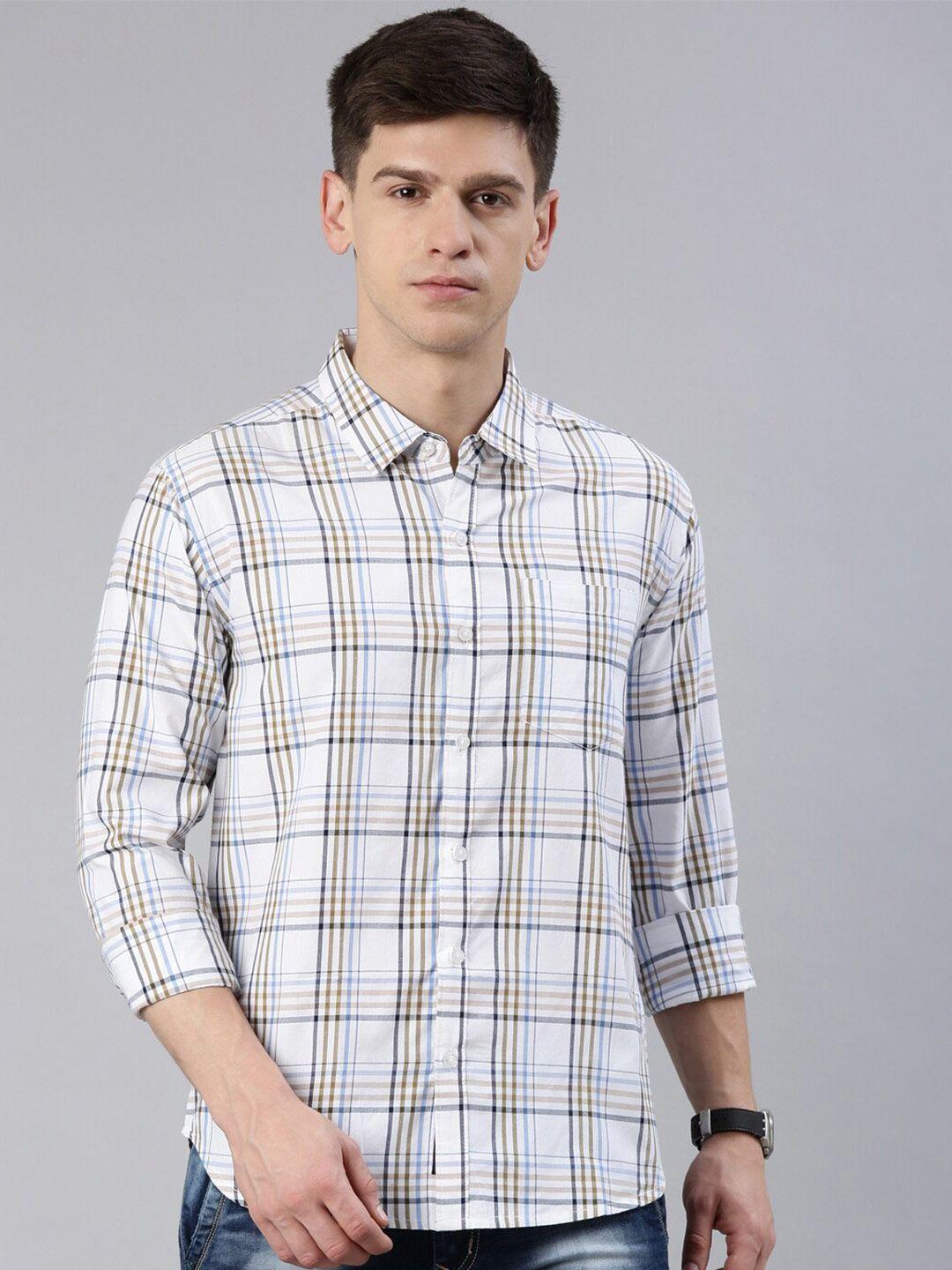 metronaut slim fit checked spread collar casual shirt