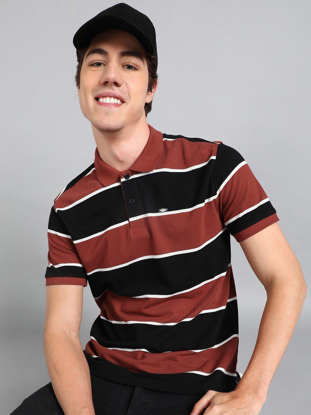 metronaut striped polo collar t-shirt