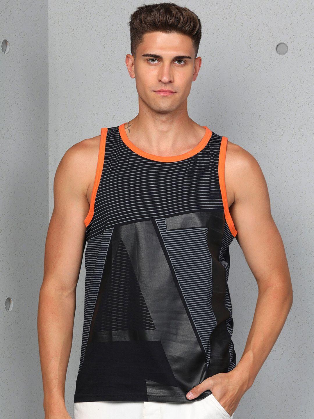 metronaut striped sleeveless pure cotton t-shirt