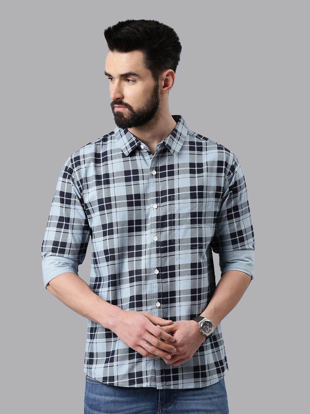 metronaut tartan checked casual slim fit shirt