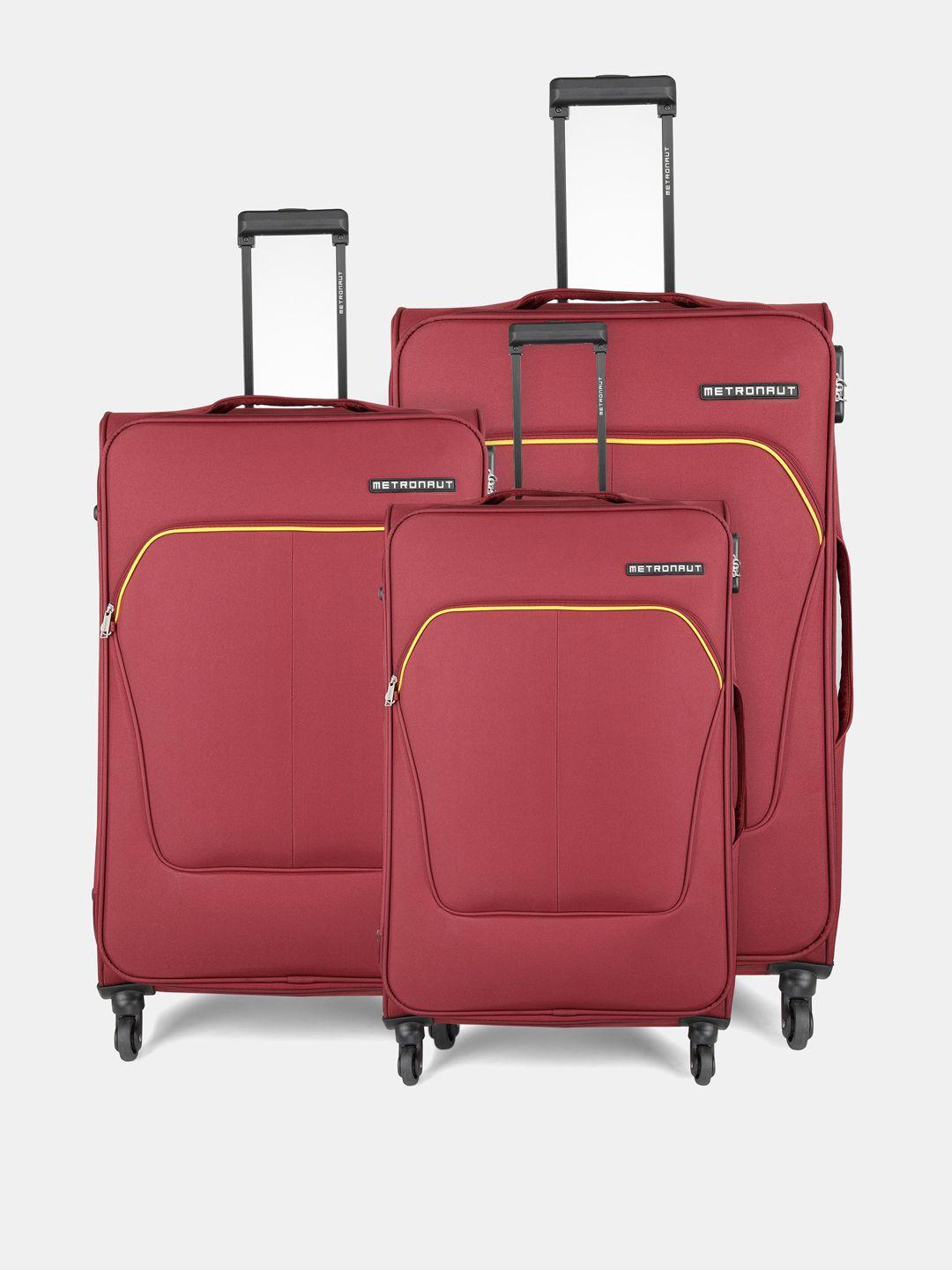 metronaut unisex set of 3 trolley suitcases - cabin, medium and large
