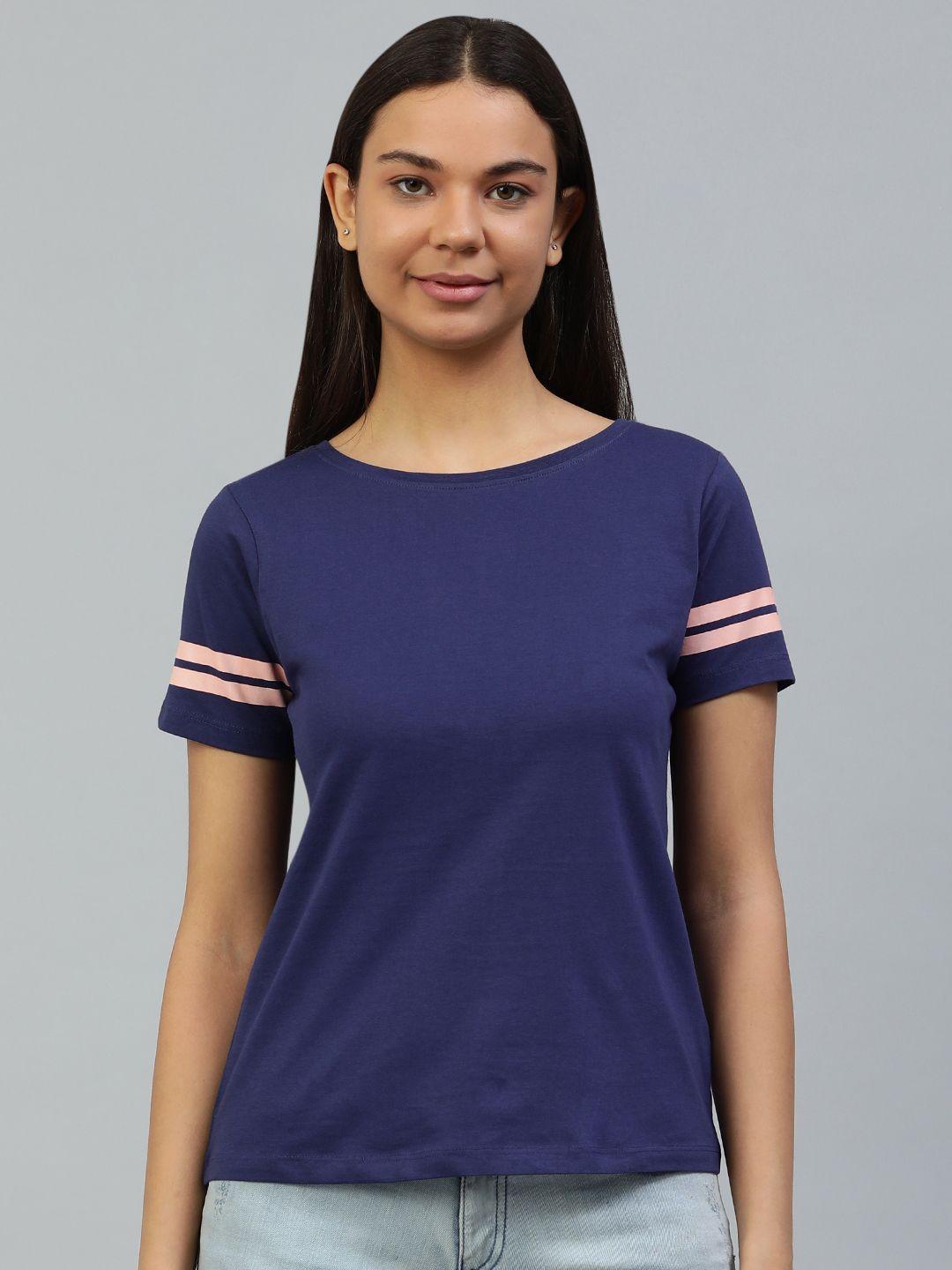 metronaut women pure cotton round neck t-shirt