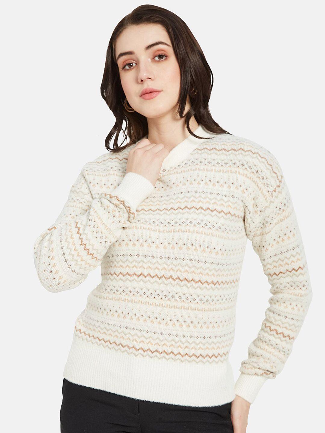 mettle self design chevron pullover sweater