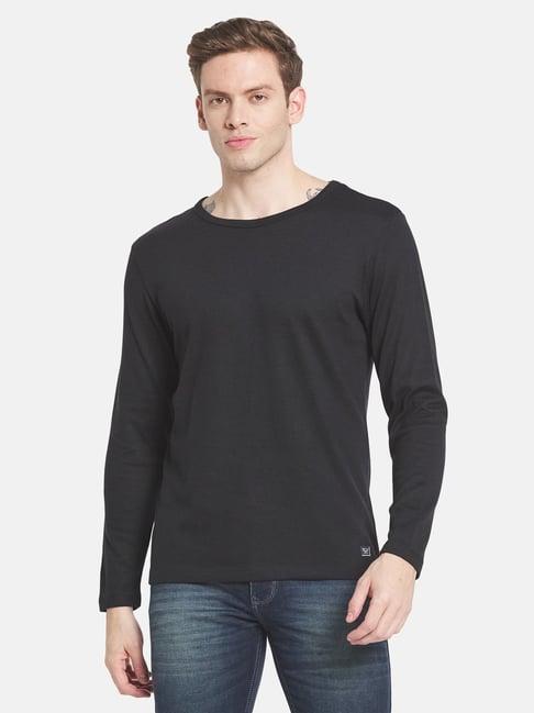 mettle black cotton regular fit t-shirt