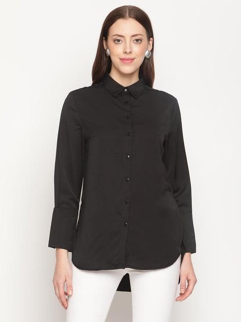 mettle black regular fit shirt