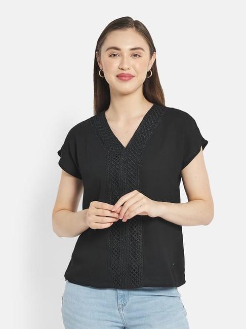 mettle black regular fit top