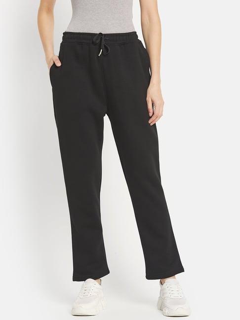 mettle black regular fit track pants