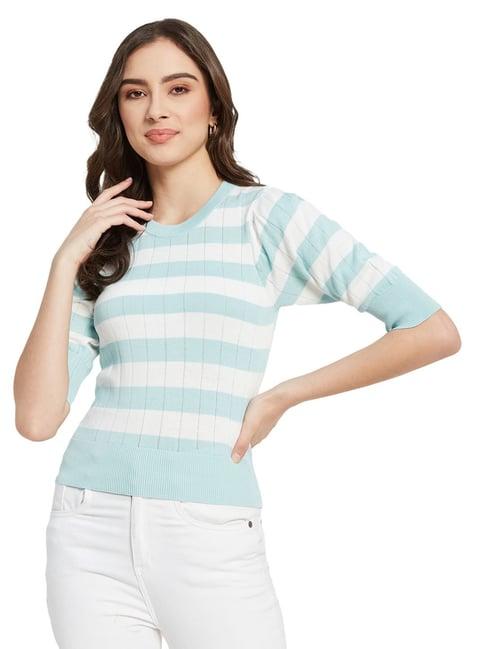 mettle blue & white cotton striped t-shirt