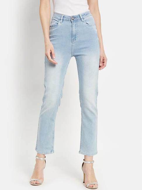 mettle blue cotton mid rise jeans