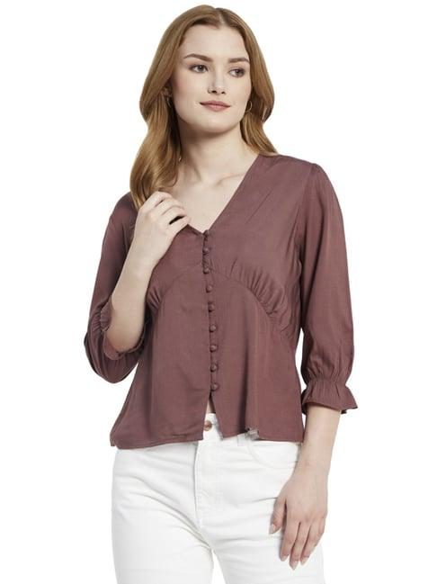 mettle brown cotton top