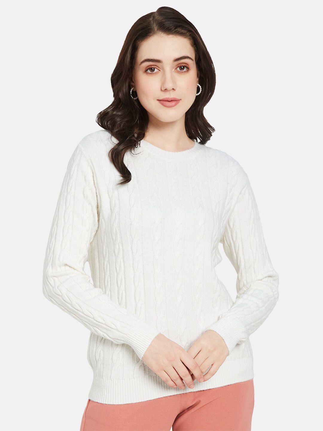 mettle cable knitted round neck pullover sweater