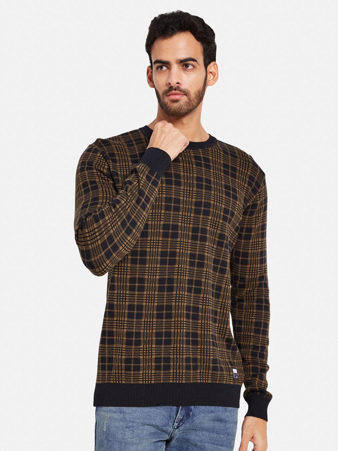 mettle checked cotton pullover sweater