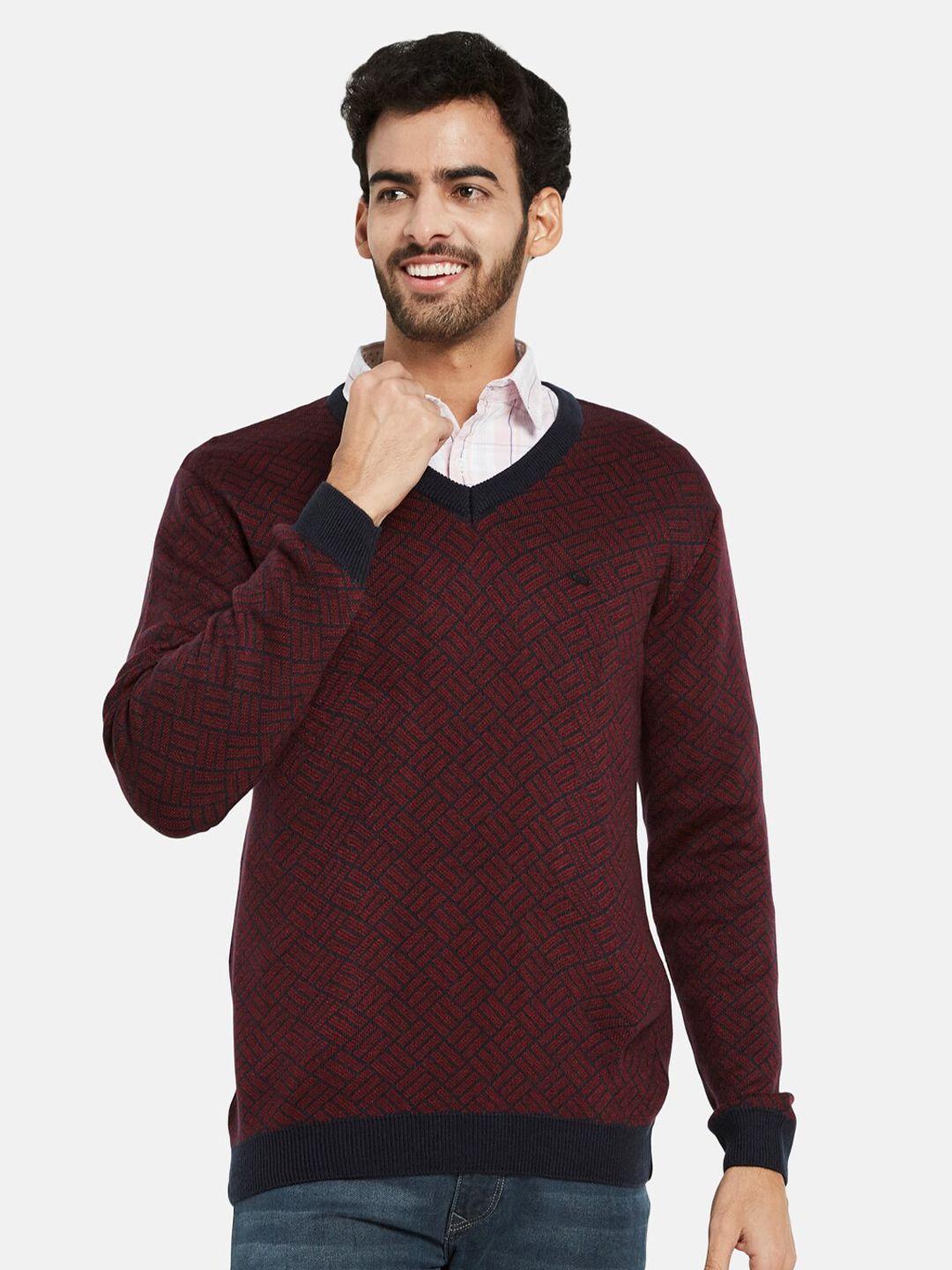 mettle checked long sleeves acrylic pullover