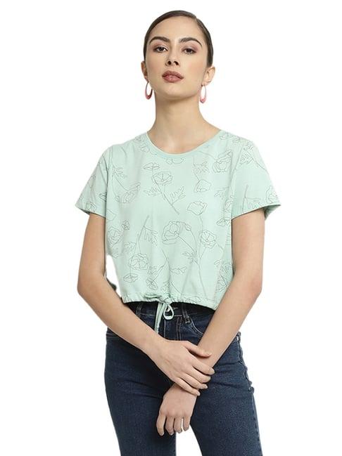 mettle dusty mint cotton printed top