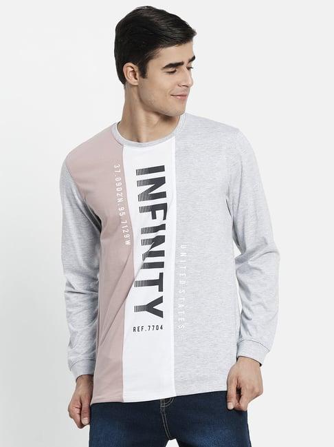 mettle dusty pink & orange crew t-shirt