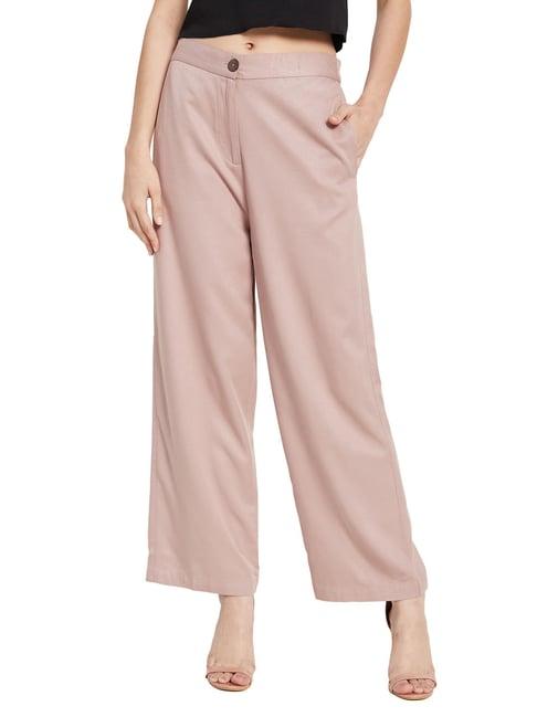 mettle dusty pink cotton regular fit trousers