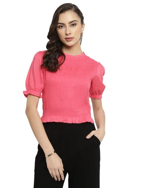 mettle fuchsia cotton top