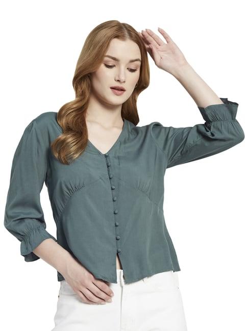 mettle green cotton top