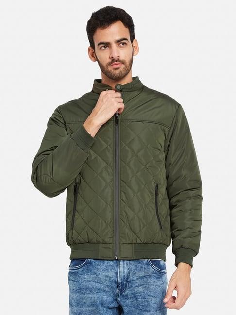 mettle green regular fit jacket