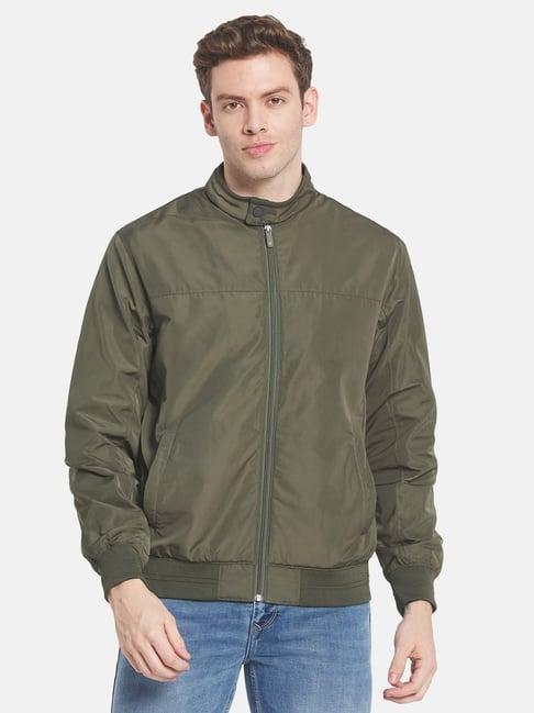 mettle green regular fit jacket