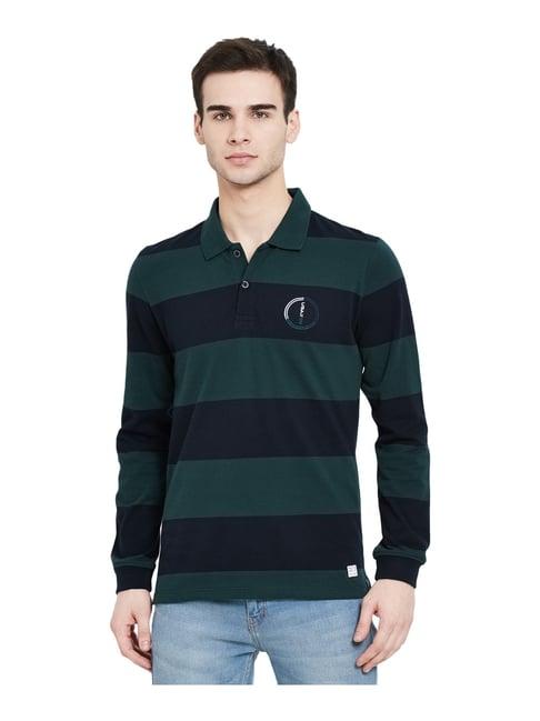 mettle green striped polo t-shirt