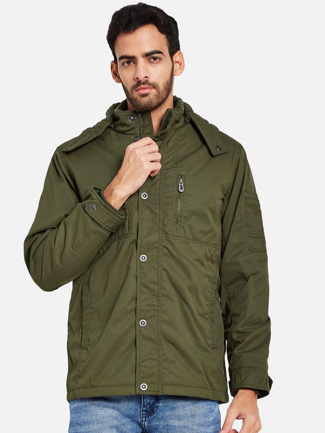 mettle hooded cotton open front jacket