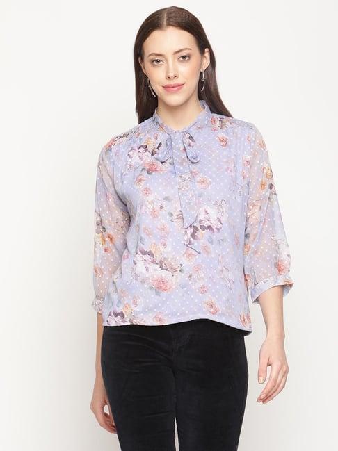 mettle lavender floral print top