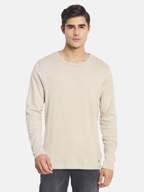 mettle light beige crew t-shirt