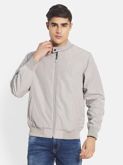 mettle light grey regular fit jacket