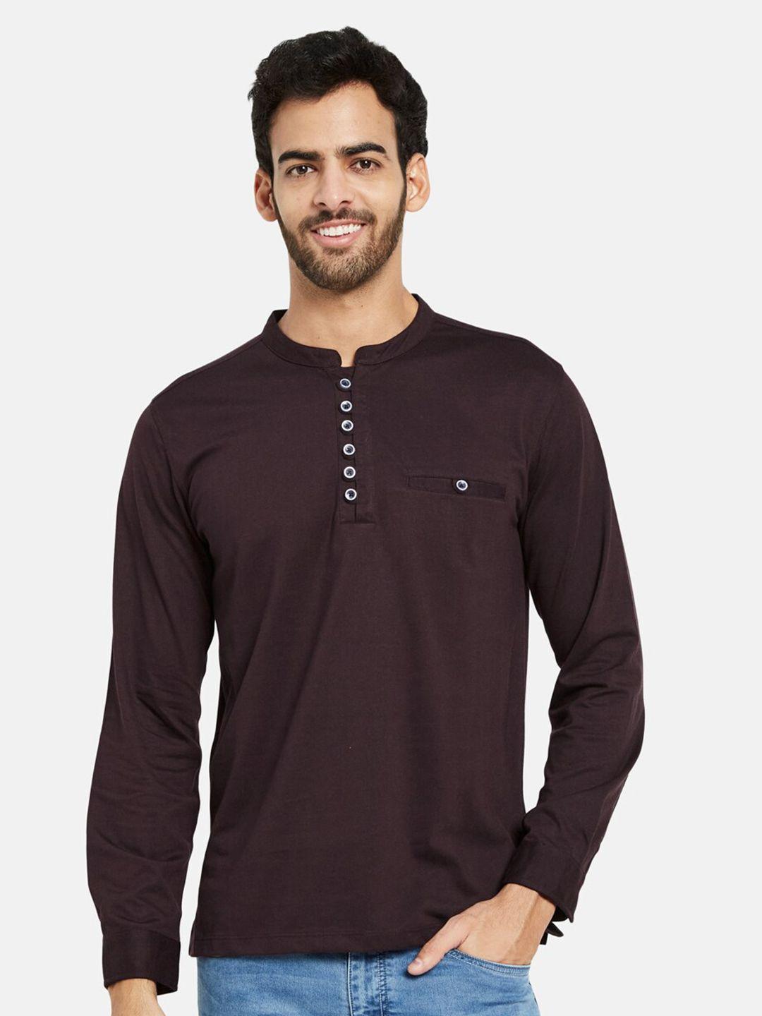 mettle long sleeves henley neck cotton t-shirt