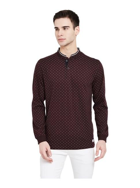 mettle maroon printed t-shirt