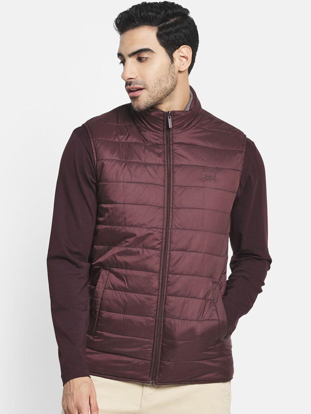 mettle men maroon longline padded jacket