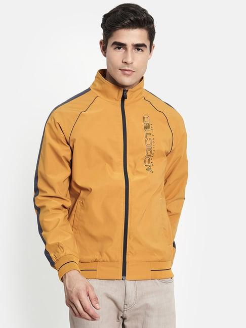 mettle mustard full sleeves high neck jacket