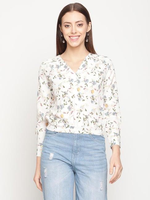 mettle off white floral print top