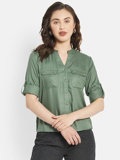 mettle olive regular fit shirt