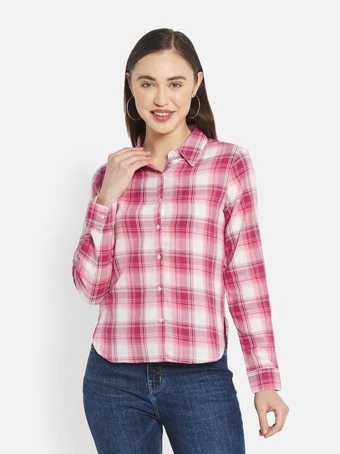 mettle pink checks shirt