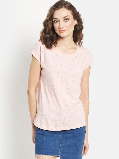 mettle pink cotton printed t-shirt